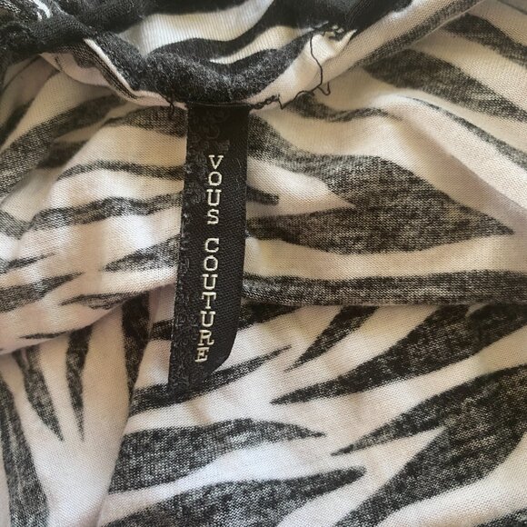Vous Couture black and white zebra print sleeveless stretchy layered top small - Picture 6 of 7